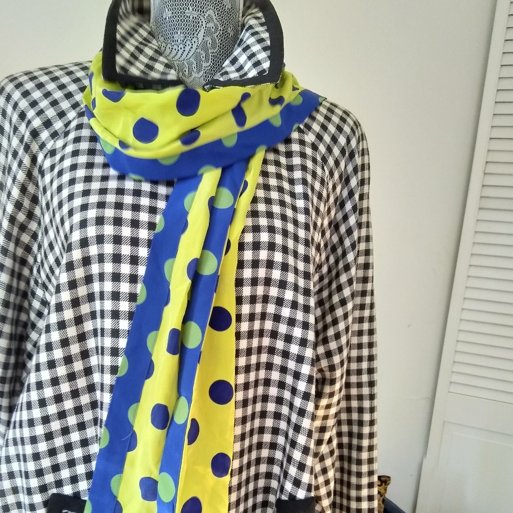 Vintage Gingham Black and White A-line coat